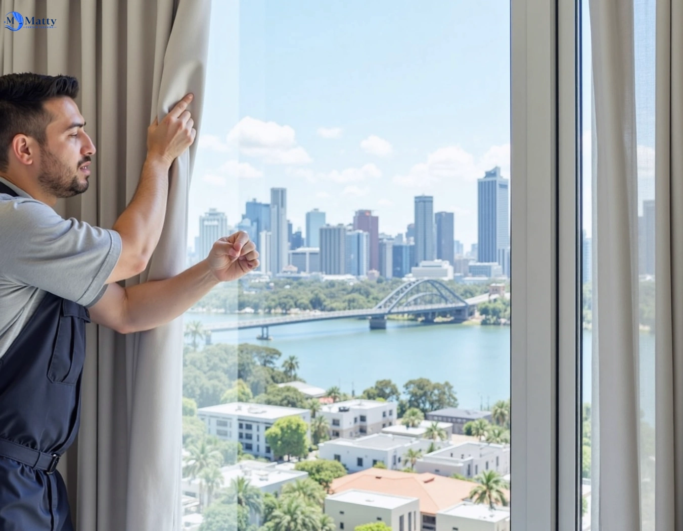Professional curtain steam cleaning service wongawallan QLD by Matty Curtain Cleaning